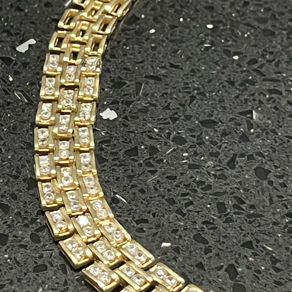 Suzanne Somers Vintage Panther Link CZ Channel Set tennis Necklace HSN 1994 RARE - Picture 4 of 5